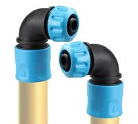 Garden Hose Connector, 2 Pieces Water Hose Fittings Set 70g, 90 Degree Angle Valve Splitter Pipe Adapter, for Outdoor Sprinkler Faucet Sink Irrigation Fire Washing Use 2.95x2.52 Inches
