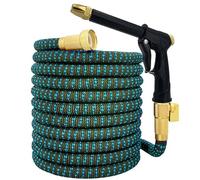 Garden Hose Expandable Magic Hose for Garden Watering and Cleaning, 3/4", Connector, Sprinkler Head, Watering Device(Black Blue,US_75FT)