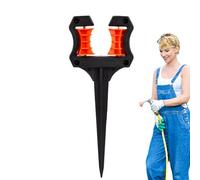 Garden Hose Guides, Heavy Duty Hose Stakes for Lawn Watering, Sturdy Equipment 3.94x1.22x10.27inches for Bed, Greenhouse, Yard, Plant, Car, Outdoor Use, Black