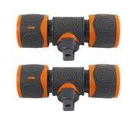 Garden Hose Shut Off Connector, Water Flow Valve Splitter, Easy Grip Control Switch, Leak Resistant Brass Adapter, For Irrigation Camping Yard Home Traveling Use, 4.02x1.73x1.38 inches