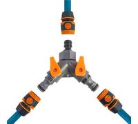 Garden Hose Splitter - Three-way Heavy Duty Adapter With Shutoff Valves | Quick Connect Hose Fittings | ABS 3 Piece Splitter For Irrigation System Drip Flower Beds Faucet Outdoor Lawn Pool Patio Veget
