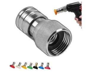 Garden Hose Spray Nozzle - 7 Mode Adjustable Water Sprayer for Car Washing Lawn Yard Patio | Stainless Steel Head with Grip Handle, Control for Window House Driveway Outdoor Cleaning
