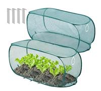 Garden Insectt Netting - 2Pcs Pop Up Plant Covers, Fine Mesh Plant Protection Net for Vegetables Fruits Flowers, Nylon Pop-Up Garden Cover with Ground Stakes for Indoor Outdoor Raised Beds Patio Use