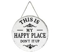 Garden Iron Sign, Vintage Round Decor, Outdoor Accessory with Funny Feature, Home Supply with Durable Details, Decorative Category, Metal Ornament for Gate Patio Lawn Backyard Holiday Party Front Door