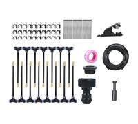 Garden Irrigation, Sprinkler Kit, Automatic System, Emitters regolabili, 360 gradi copertura per il giardino di Lawn Patio Flower Beds Trees Plants Outdoor Indoor Growing Use Color Black