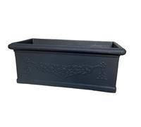 Garden Italia Vasi Fioriera festonata GCF Lato 100 cm Alt.40 cm Made in Italy Cassetta in Resina Colore Antracite - Resistente al Gelo - Antiurto Leggera Classica