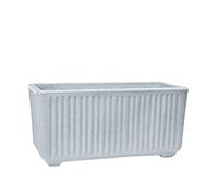 Garden Italia Vasi Vaso per giardino Rettangolo centorighe alto GRCH Lato 80 cm alt.40 cm in resina color Pietra - Made in Italy Resistente al gelo - antiurto - Leggero