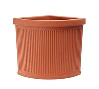 Garden Italia Vasi Vaso per piante Angolare millerighe basso FAM Lato 47 cm alt.40 cm in resina colore terracotta - Made in Italy per esterni e interni - antiurto - leggero