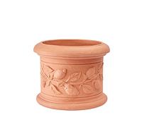 Garden Italia Vasi Vaso per piante Cilindro con Limoni ICLM Diam.40 cm alt.33 in resina color Impruneta Made in Italy per esterno e interni - resistente al gelo - antiurto