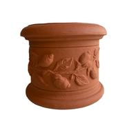 Garden Italia VASI Vaso per piante Cilindro con Limoni ICLM Diam.40 cm alt.33 in resina color Terracotta Made in Italy per esterno e interni - resistente al gelo - antiurto