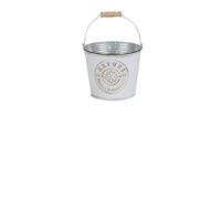 Garden & Metal Nature - Secchio decorativo in metallo, con manico in legno, diametro 17 cm x altezza 14 cm