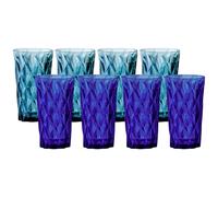 Garden Mile Bicchieri da 600 ml, 8 pezzi, in plastica dura, per adulti e bambini, bicchieri grandi colorati in plastica blu, infrangibili, riutilizzabili, per campeggio, picnic, feste all'aperto