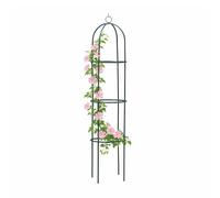 Garden Mile GRANDE 2m Nero in metallo da giardino Obelisco resistente TUBOLARE resistente PIANTA GABBIA PER Rose, ARRAMPICARSI PIANTE SUPPORTO Structure Decorazione da giardino