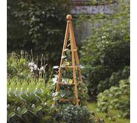 Garden Mile Grande obelisco o arco da giardino in legno, arco da esterno, resistente, per rose rampicanti, struttura di supporto, decorazione da giardino ornamentale (obelisco marrone chiaro, 1,9 m)