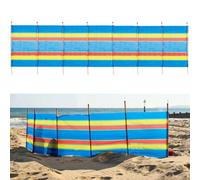 Garden Mile Paravento da spiaggia, extra large, 4,6 m, da campeggio, alto e resistente, con 8 pali in legno per camper, protezione per la privacy, luminoso e colorato