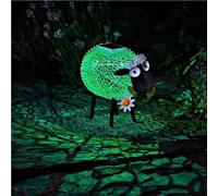 Garden mile® Scultura a forma di animali da giardino con luci a LED che cambiano colore, a energia solare, effetto bronzo, color rame, effetto bronzo, splendida decorazione da giardino (pecora)