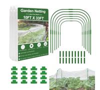 Garden Netting Kit - 10x33ft Sun Shade and Stakes Set Garden Plant Netting