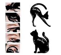 Garden Of Arts Cat Line Eyeliner Stencil, Smoky Eyeshadow Applicators Template Plate, Professional Multifunzione Black Cat Shape Eye liner & Eye Shadow Guide Template (Materiale PVC) (1)