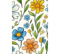Garden of Colors: Bright Floral Pattern Notebook: 110 Pages of Cheerful Multi-Colored Flower Designs for Writing, Doodling, and Inspiration