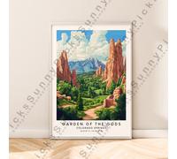 Garden Of The Gods Muro Stampa Illustrazione Décor da Viaggio Regalo Poster