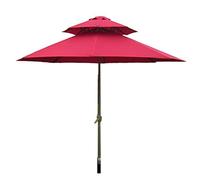 Garden Parasol,2.7M Sun Shade, Canopy Water Repellent Double Designed with 8 Ribs for Beach/Pool/Patio Tent (Red)
