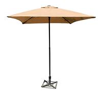 Garden Parasol Small Outdoor Parasol Umbrella, Square Height Adjustment Market Table Umbrella for Gardens Balcony Patio, Base Not Included-Khaki-1.7m×1.7m