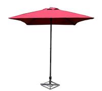 Garden Parasol Small Outdoor Parasol Umbrella, Square Height Adjustment Market Table Umbrella for Gardens Balcony Patio, Base Not Included-Red-1.7m×1.7m
