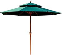 Garden Parasol Umbrella 2.7m, Outdoor Sun Shade with Crank Handle, Additional Parasol Protection Cover, Gardens And Patios - Robust Aluminium
