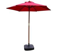 Garden Parasol Umbrella with Pulley System,Outdoor Sun Shade for Beach/Pool/Patio,Red Round Sunscreen UV40+