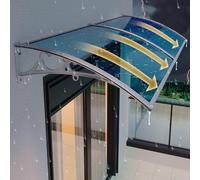 Garden Pensilina da Esterno,Tendalino per Finestra,Tenda da Veranda Pensilina in Policarbonato Resistente ai Raggi Uv,Tettoia per Porta di Casa Curve,Tettoia Modulabile (120x90cm/47"x35")