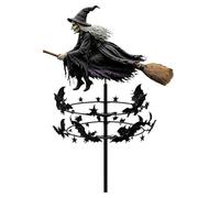 Garden Pinwheels - Witch And Bats Design Decorative Wind Spinner Set