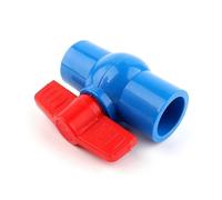 Garden pipe fitting 1pcs 20-160mm Blue PVC Flat Ball Valve Garden Irrigation Hose Connection Fittings Switch Globe Valve(Inner dia 25mm) Plumbing Fittings