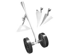 Garden Plow Hoe, Manual Cultivator With Double Wheels, Heavy-Duty Grass And Soil Tool | Durable Hand Hoe For Gardening, Landscaping, Planting, Farm Work, Ideal For Men Husband Father Gardener Farmer