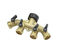Garden Plumbing Brass 3/4" European/Four-Way Splitter 1Pc with Valve Garden Irrigation Water Control Valve Faucet Connector (Color : American) Plumbing Fittings