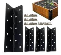 Garden Raised Bed Brackets - 90 Degree Planter Box Connector, Corner Holders with Screw, Durable Raised Bed Hardware, Supports for Garden Backyard Outdoor Lawn Furniture Fence Indoor Applications