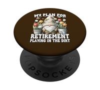 Garden Retirement Gnome For Retired Dad Playing In The Dirt PopSockets PopGrip Adesivo