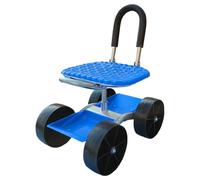 Garden Rolling Stool, Adjustable Swivel Gardening Chair, Heavy Duty Steel Frame, Ergonomic Seat with Tool Tray for Patio, Yard, Backyard Use, 23.62x18.5x12.2 Inches