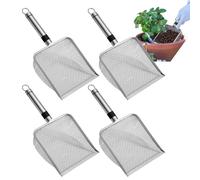 Garden Sieve Soil Sifter, Stainless Steel Compost Mesh Scoop, Screen Dirt Shovel Fine Soils Sorting, Portable Gardens Tool for Sand, Potting, Planting, Backyard, Greenhouse