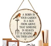 Garden Signs for Outside Rustic Robin Vintage Memorial Weatherproof Wall