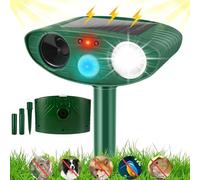 Garden Solar Animal Repellent, Waterproof Ultrasonic Cat Repellent, Cat Scarers with LED Flash Light and PIR Motion Sensor, Fox Deterrent Used to Garden/Yard Drive Away Animals