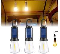 Garden Solar Lights,Solar Rechargeable Hooked Camping Light,Outdoor Tent Lights,Three-Level Lighting Adjustment, IPX4 Waterproof (Flat Bottom Style)