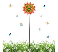 Garden Spinners Outdoor - Metal Sunflower Wind Spinner Yard Stake | Decorative Garden Windmill Sign, Flower Stake Ornament For Lawn and Patio Display | For Backyard Decoration Use