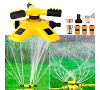 Garden Sprinkler, 3 Arm Adjustable 360 Degree Rotation Lawn Sprinkler, Adjustable Water Spray Range Suitable for Large Areas of Lawn, Watering Plants Flowers Veggies (6 Points)