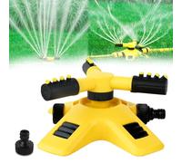 Garden Sprinkler, Adjustable 360° Rotation Garden Sprinkler, Automatic 3-Arm Lawn Watering System with Expandable/Connection Design, Quick-Connect & Water-Saving ABS for Yards Gardens Farms (Set B)