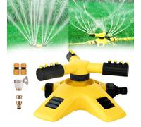 Garden Sprinkler, Adjustable 360° Rotation Garden Sprinkler, Automatic 3-Arm Lawn Watering System with Expandable/Connection Design, Quick-Connect & Water-Saving ABS for Yards Gardens Farms (Set D)