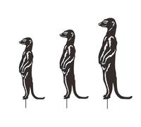 Garden Stake - Yard Signs | Metal Meerkat Yard Signs | 3 pezzi Metal Meerkat Silhouettee Yard Ornaments Decorative Art Crafts Ornaments For Patio, Lawn, Art Crafts Ornaments For Patio, Potted Plant