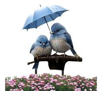 Garden Stakes Decorative, Acrylic Ground Insert, Whimsical Patio Sign, Blue Bird Umbrella, Waterproof Yard Path Planter Accent, for Front Lawn Backyard Outdoor Garden Decoration