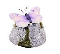 Garden Stones - Solar LED Butterfly Light Up Landscape Rocks | Decorative Outdoor Imitation Stone Lights for Pathway and Lawn Accent | Weather Resistant Glow Garden Decor for Day and Night Display