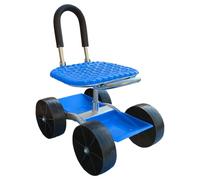 Garden Stool With Wheels,Heavy-Duty Adjustable Tool Tray Gardening Chair,Adjustable Heavy-Duty Rolling Garden Works Seat For Patio Yard Backyard