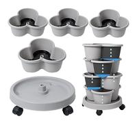 Garden Strawberry Planter - 4 Tiers Garden Towers For Vegetables | Indoor Gardening System with Flexible Wheels Tray | Vertical Garden Tower Stackable Planter 4 Tiers For Indoor/Outdoor Use